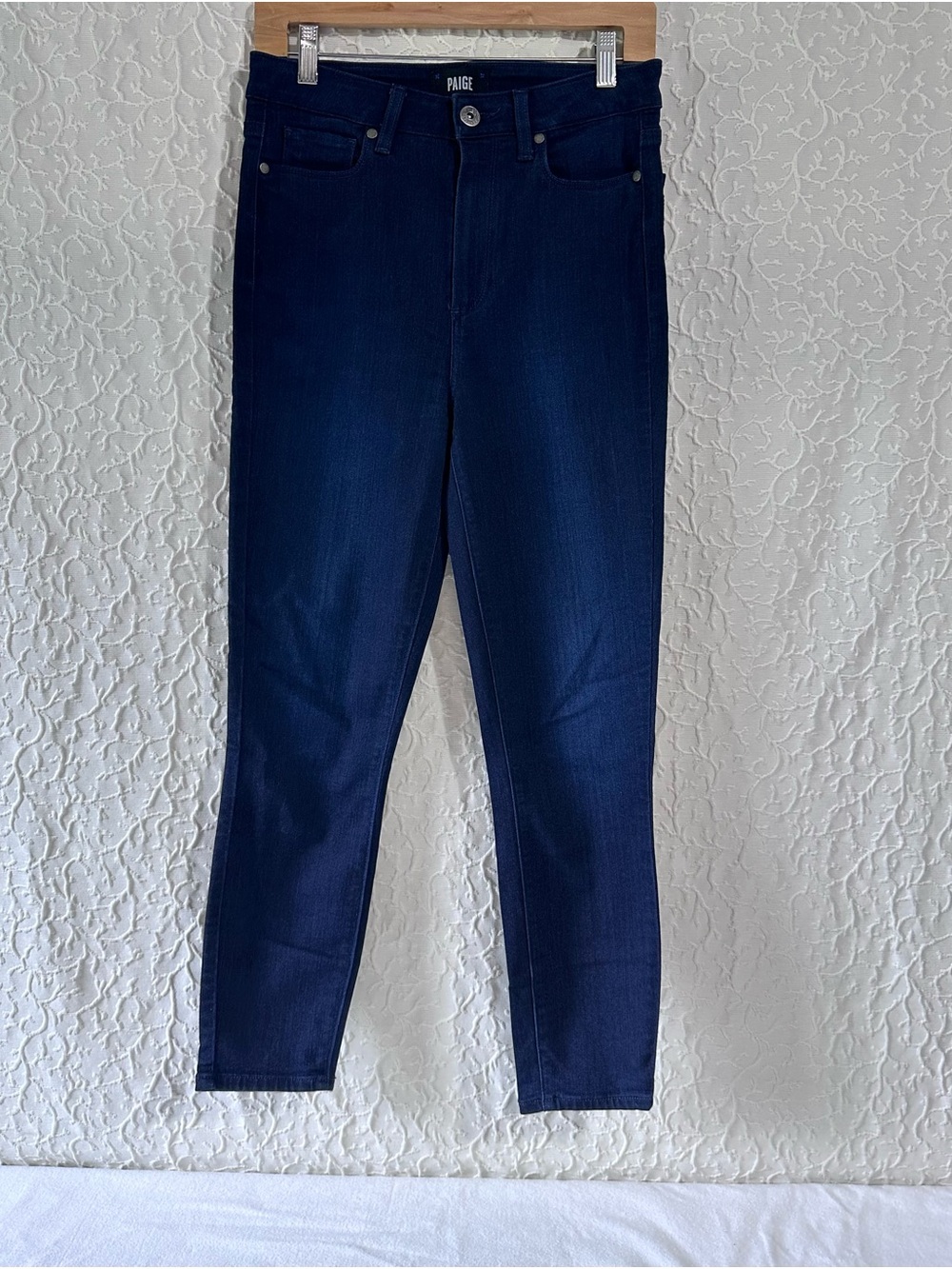 PAIGE High-Rise Dark Blue Skinny Jeans